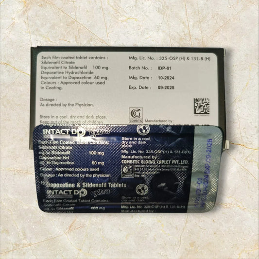 Intact DP Sildenafil 100mg Dapoxetine 60mg Tablets - Combined Formula | Pack of 5